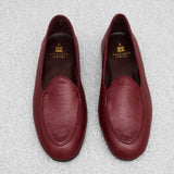 Burgundy Slippers – Grained Leather