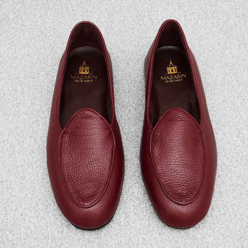 Chaussons Bordeaux - Cuir grainé
