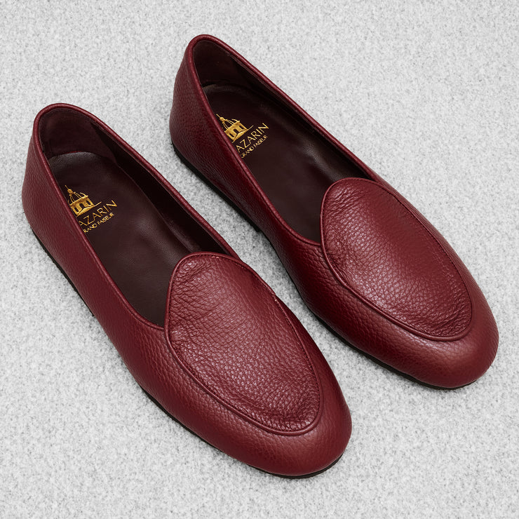 Chaussons Bordeaux - Cuir grainé