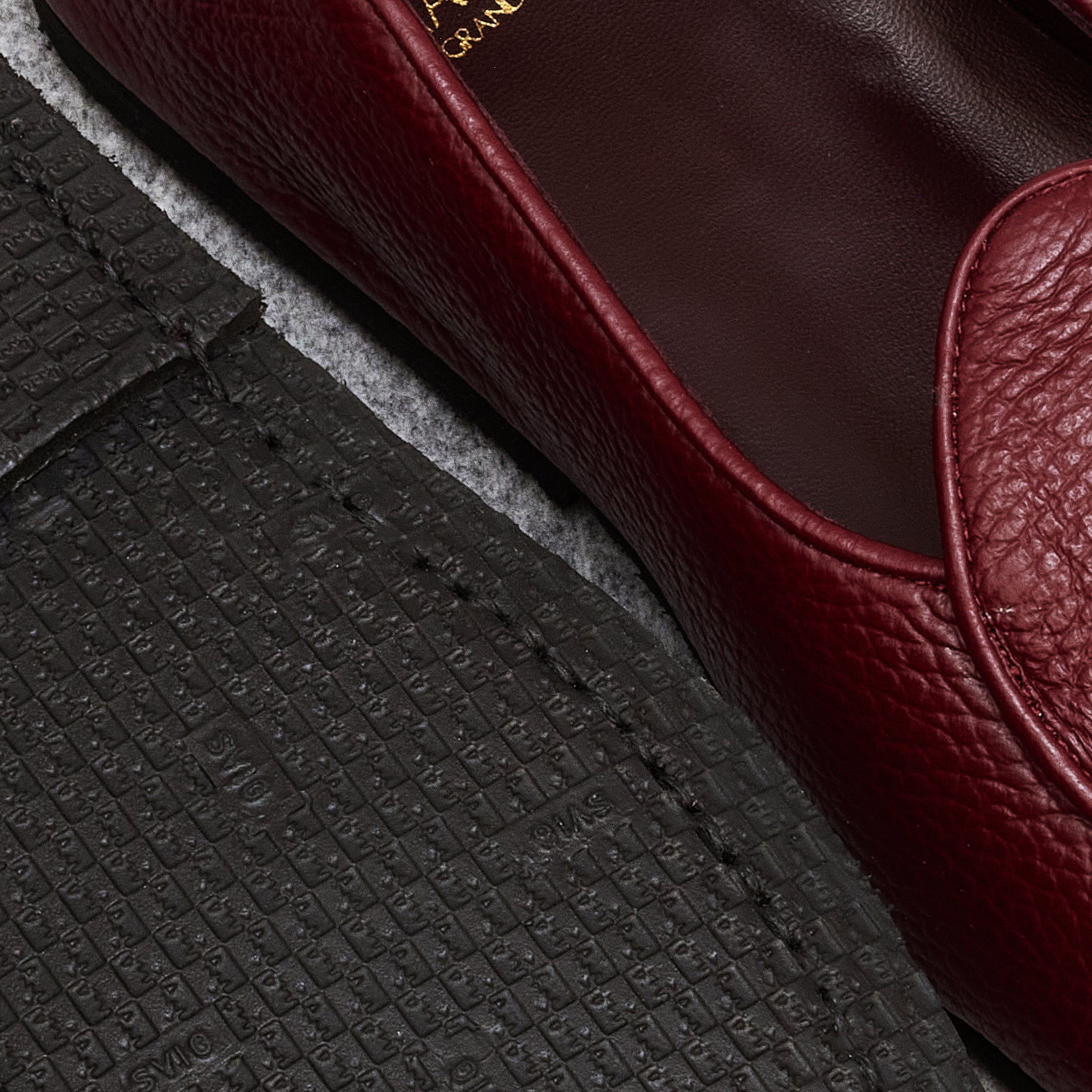 Hausschuhe Bordeaux - Genarbtes Leder