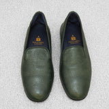 Green - Slippers - Grained Leather