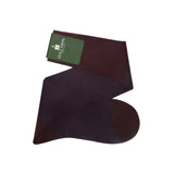 Burgundy & Blue - Birdseye - Cotton Lisle