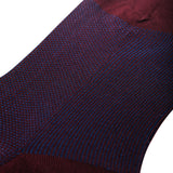 Burgundy & Blue - Birdseye - Cotton Lisle