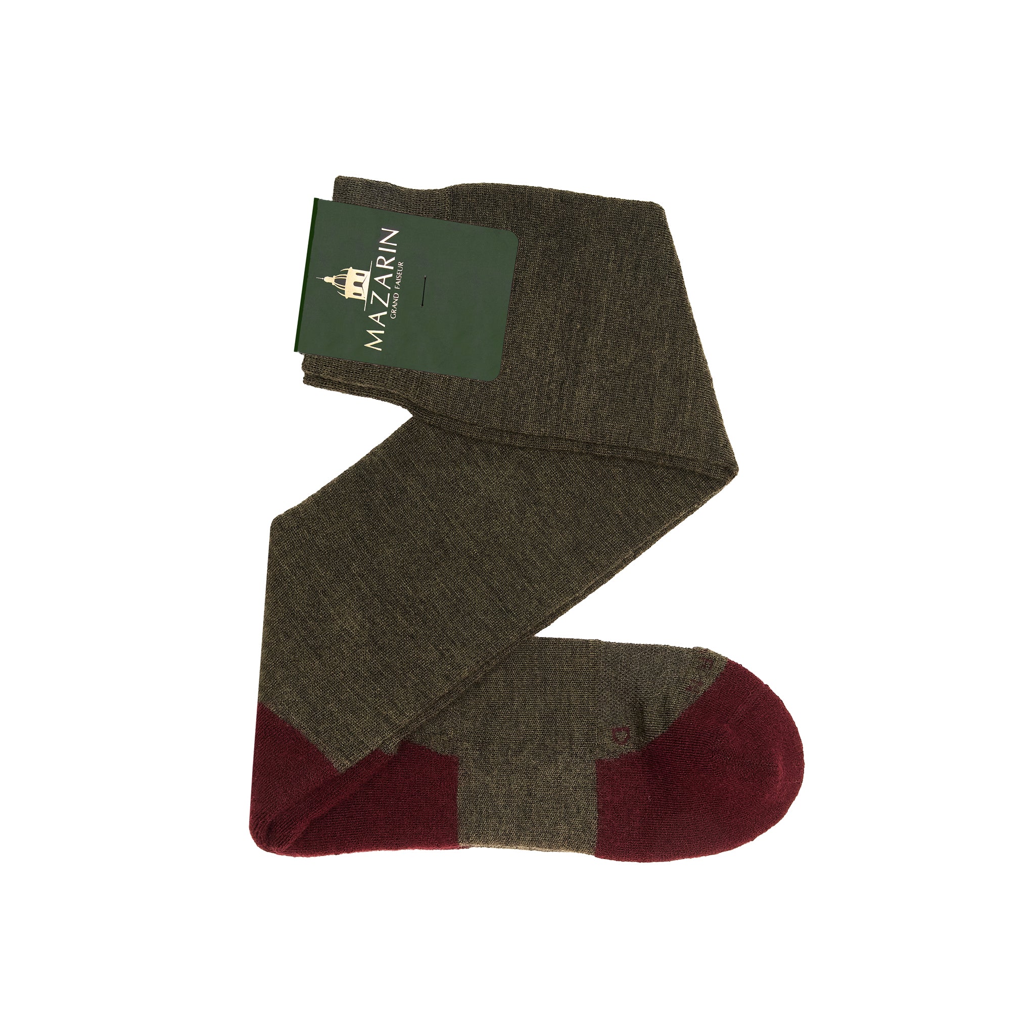 Khaki & Bordeaux - Wolle