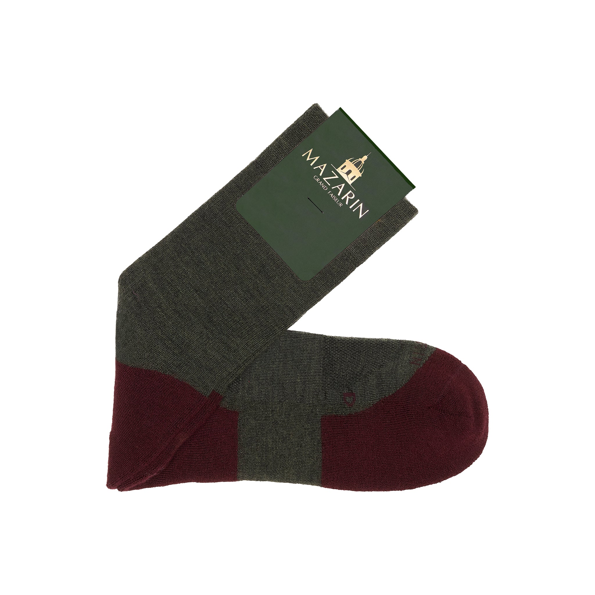 Khaki & Bordeaux - Wolle