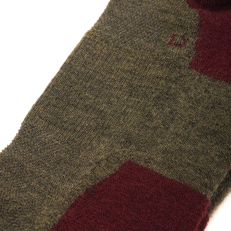 Khaki & Burgundy - Wool