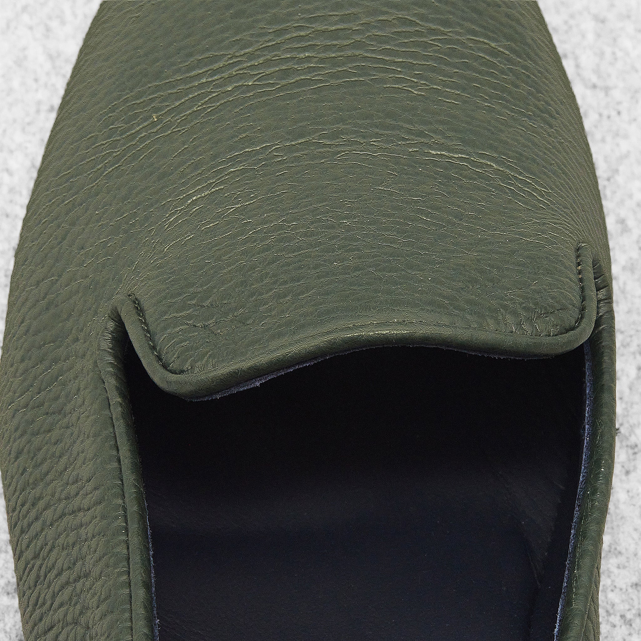 Chaussons verts - Cuir grainé