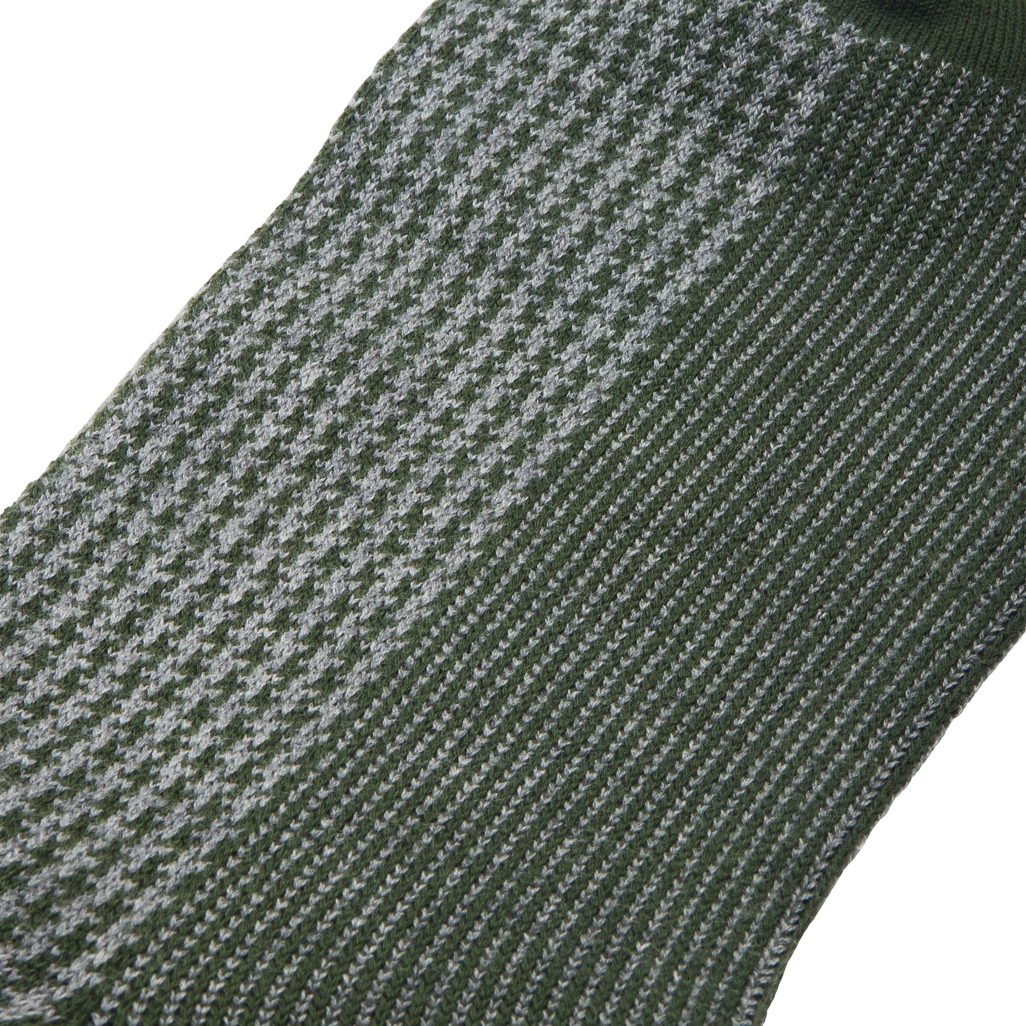 Grün & Grau - Hahnentritt - Super-Solid Fil d'Écosse Baumwolle
