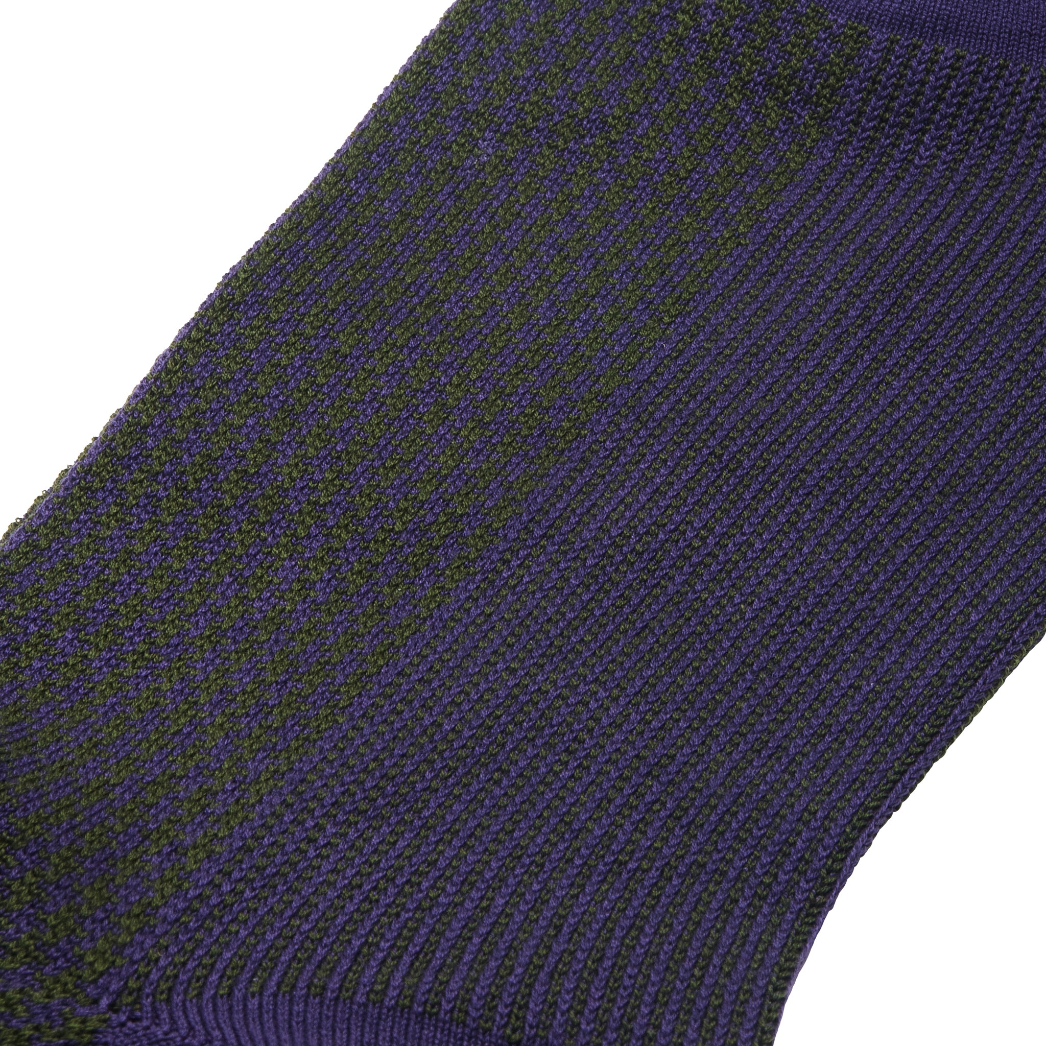 Violett & Khaki - Hahnentritt - Super-Solid Fil d'Écosse Baumwolle