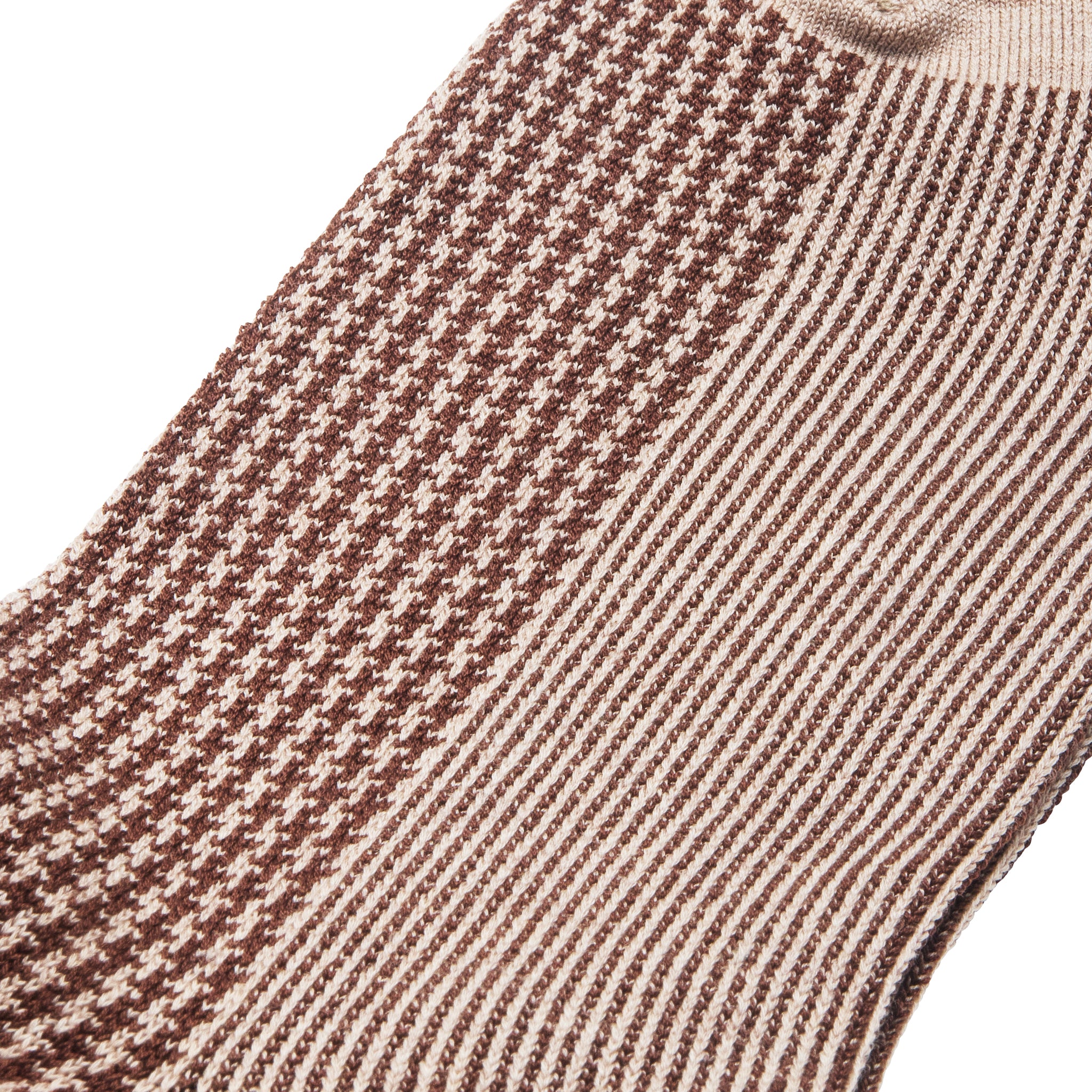 Beige & Schokolade - Hahnentritt - Super-Solid Fil d'Écosse Baumwolle