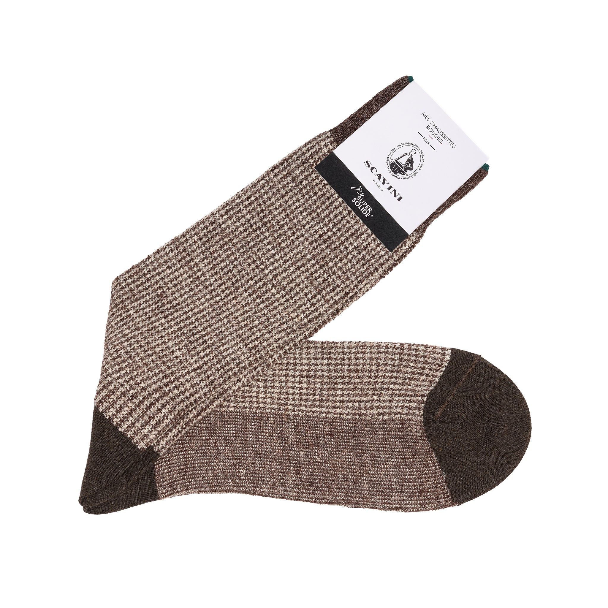 Braun & Beige - Hahnentritt - Leinen - Mazarin X Scavini