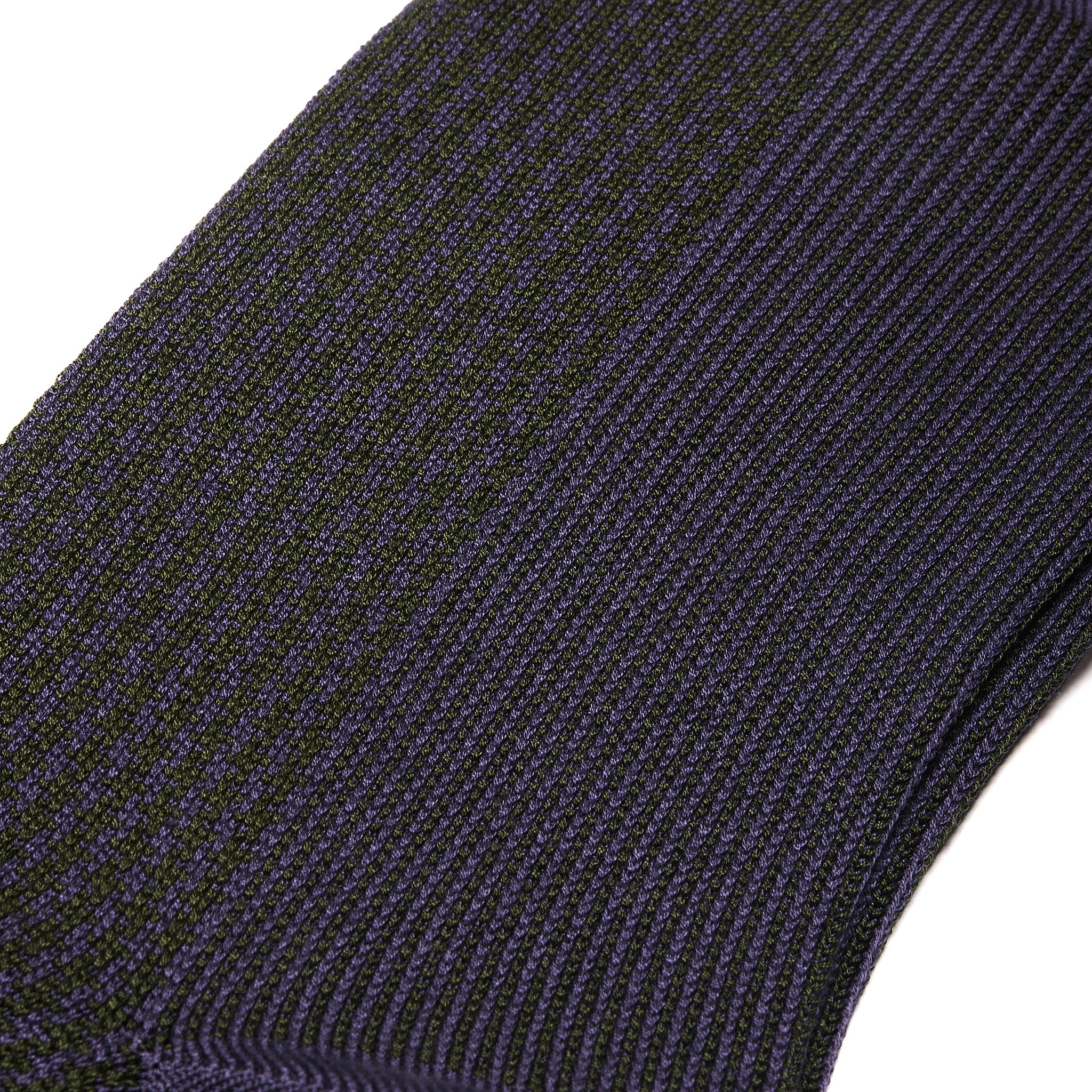 Violett & Khaki - Hahnentritt - Super-Solid Fil d'Écosse Baumwolle