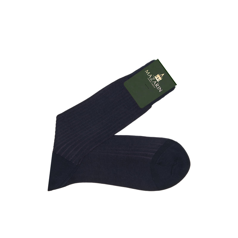 Navy Blue & Violet - Cotton Lisle