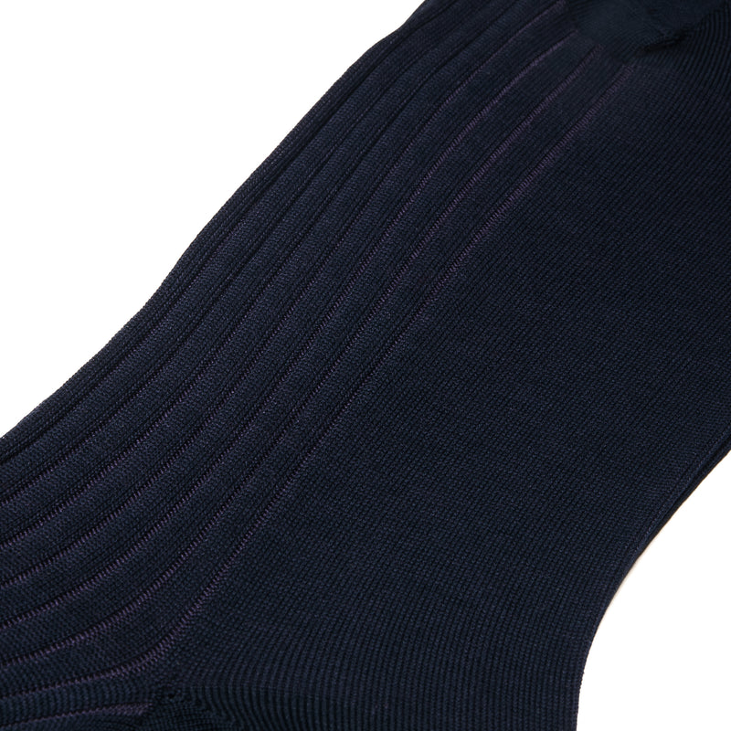 Navy Blue & Violet - Cotton Lisle