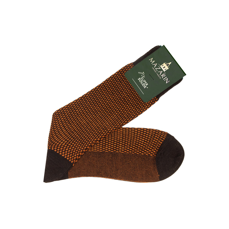 Dark brown &amp; orange - Caviar - Wool &amp; Cotton