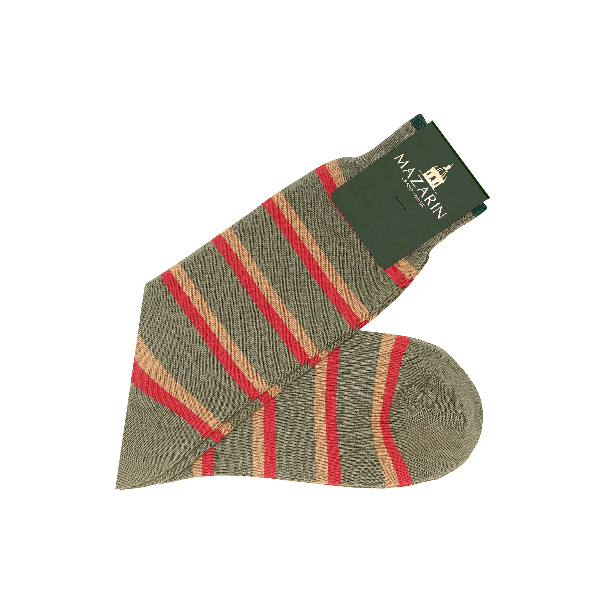 Khaki & Camel & Rot - Baumwolle