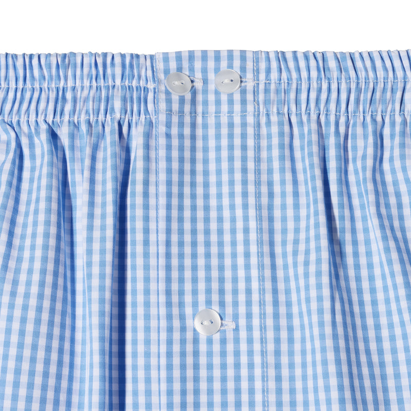 Boxer Shorts – Sky Blue & White Vichy Check – Cotton