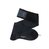 Navy Blue & Steel Blue - Herringbone - Cotton Lisle