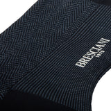 Navy Blue & Steel Blue - Herringbone - Cotton Lisle