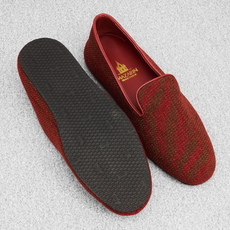 Hausschuhe Rot & Gold - Wolle & Baumwolle