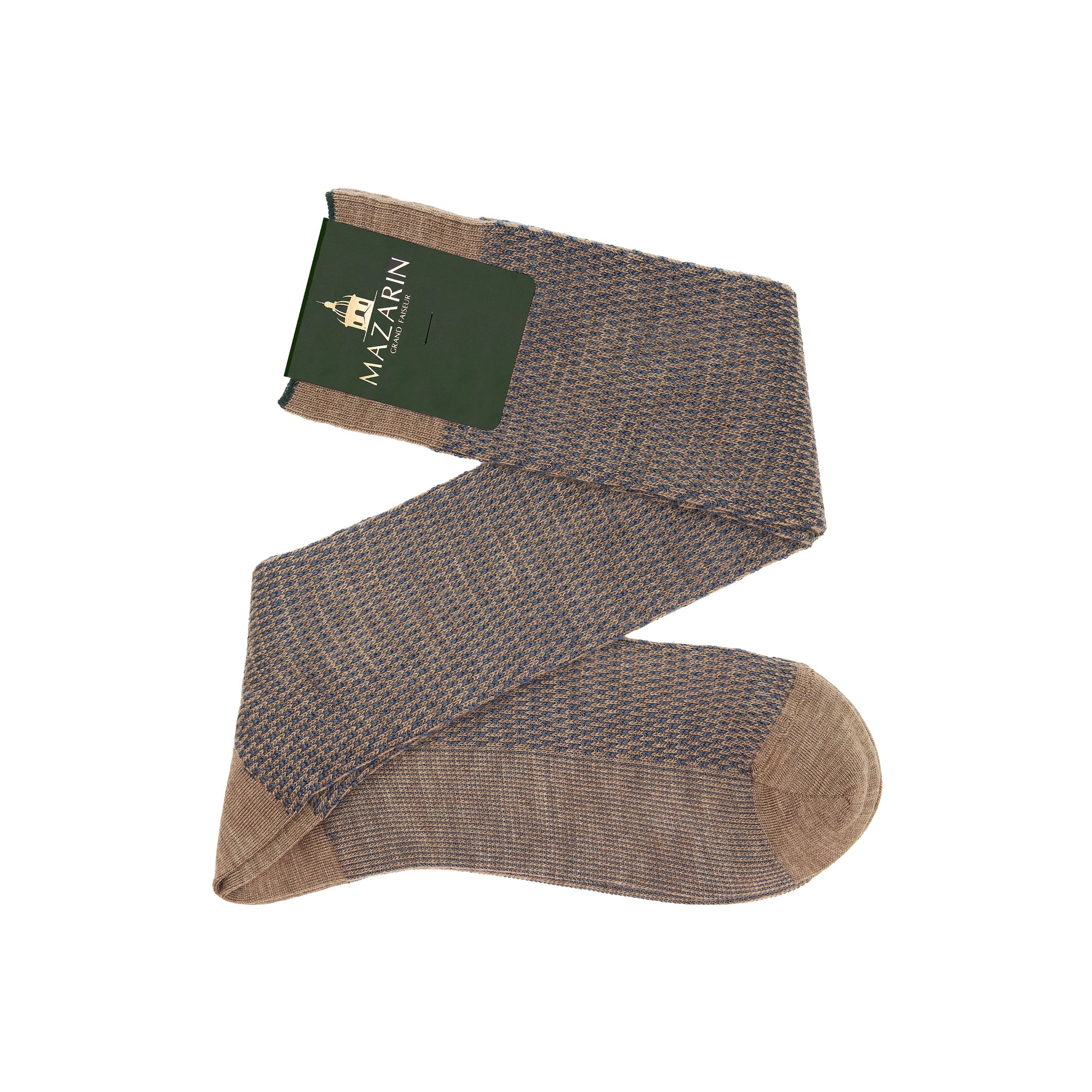 Taupe & Blau - Kaviar - Superfeste Wolle & Baumwolle