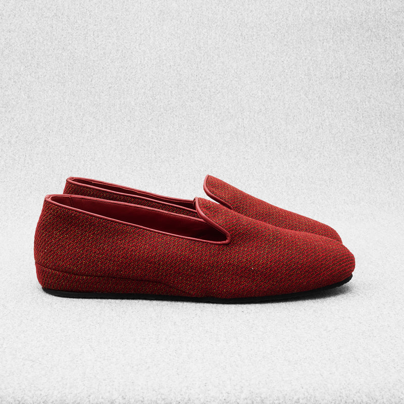 Hausschuhe Rot & Gold - Wolle & Baumwolle