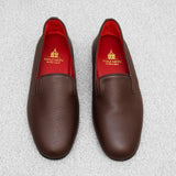 Pantuflas - Marrón oscuro - Cuero texturizado
