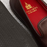 Pantuflas - Marrón oscuro - Cuero texturizado