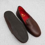Pantuflas - Marrón oscuro - Cuero texturizado