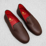 Pantuflas - Marrón oscuro - Cuero texturizado