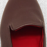 Pantuflas - Marrón oscuro - Cuero texturizado