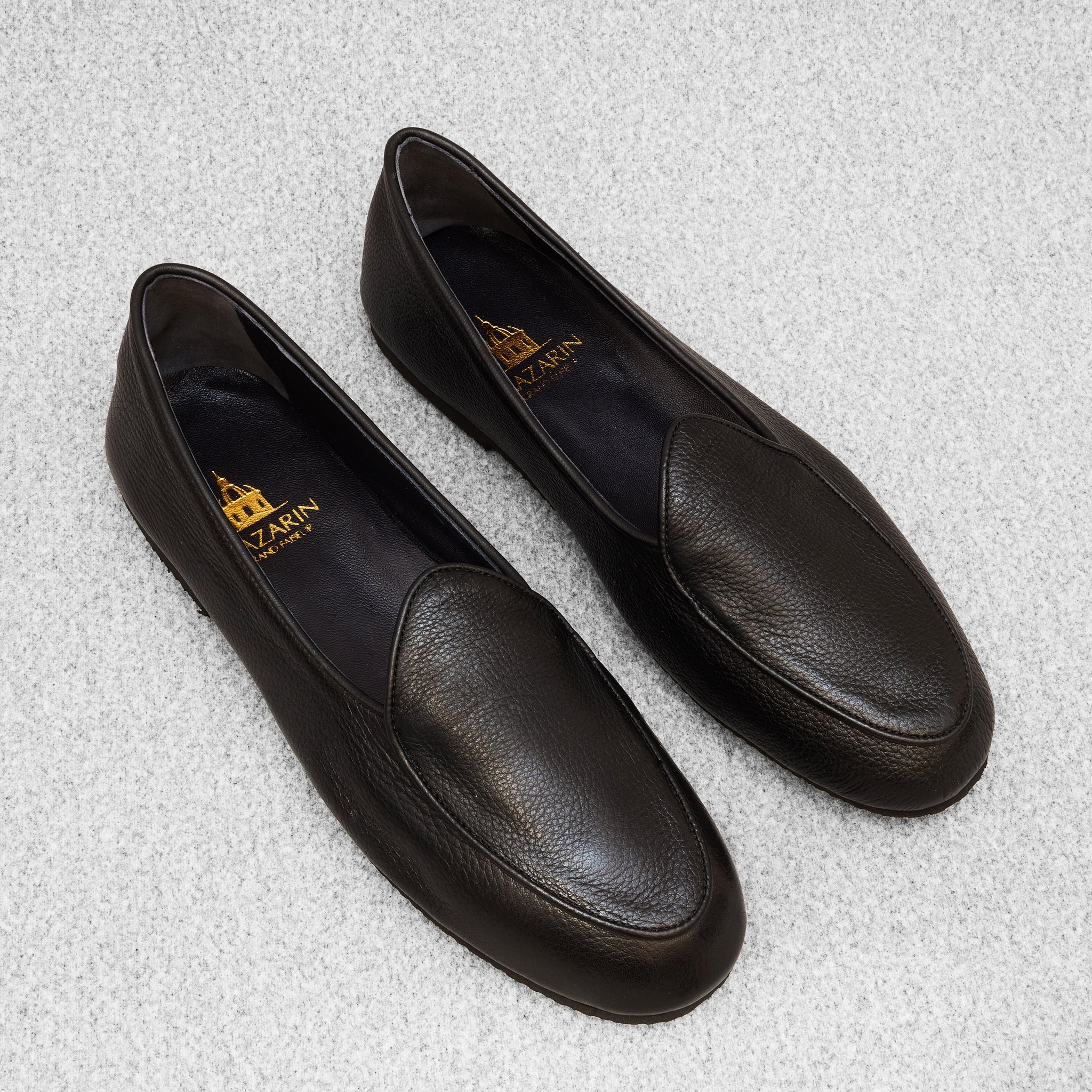 Chaussons Noirs - Cuir grainé