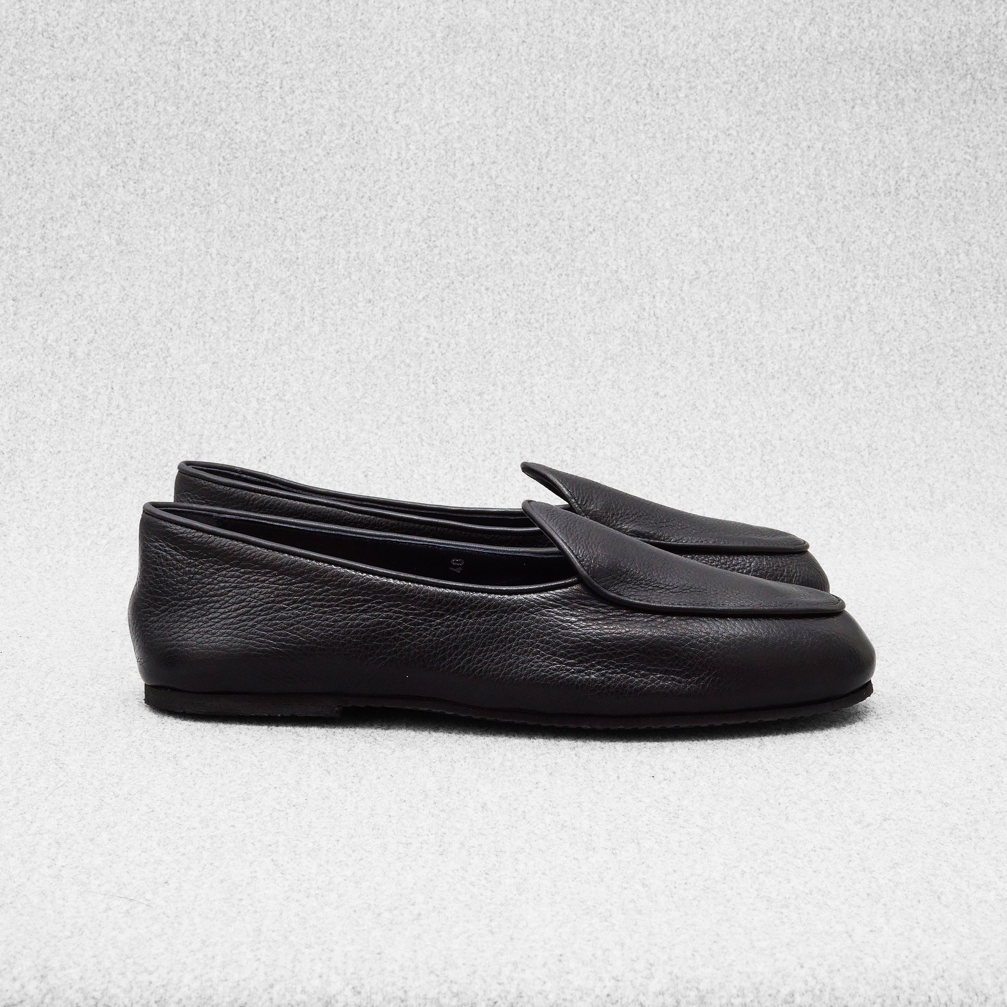 Chaussons Noirs - Cuir grainé