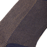 Purple &amp; Beige - Herringbone - Super-strong Cotton lisle