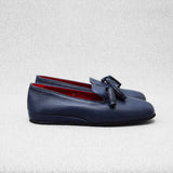 Pantuflas - Azul marino - Cuero texturizado