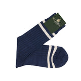 Navy & Off-White - Linen & Cotton