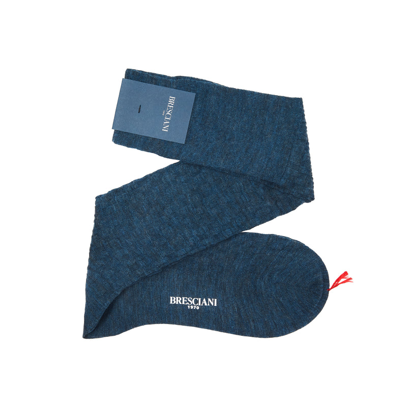Denimblau – Natté – Wolle
