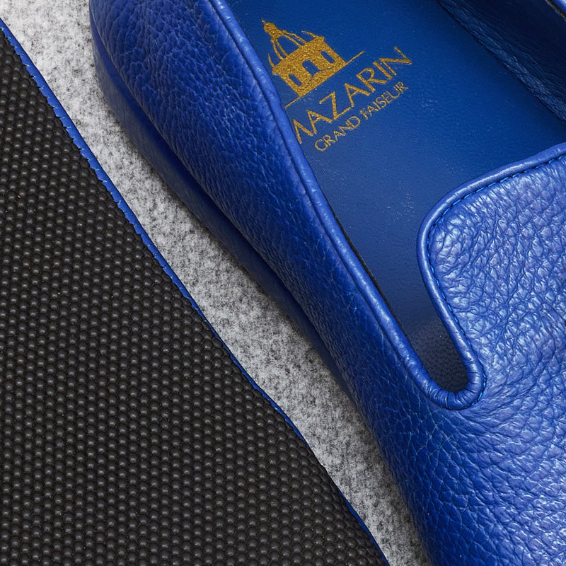 Royal Blue - Slippers - Grained Leather