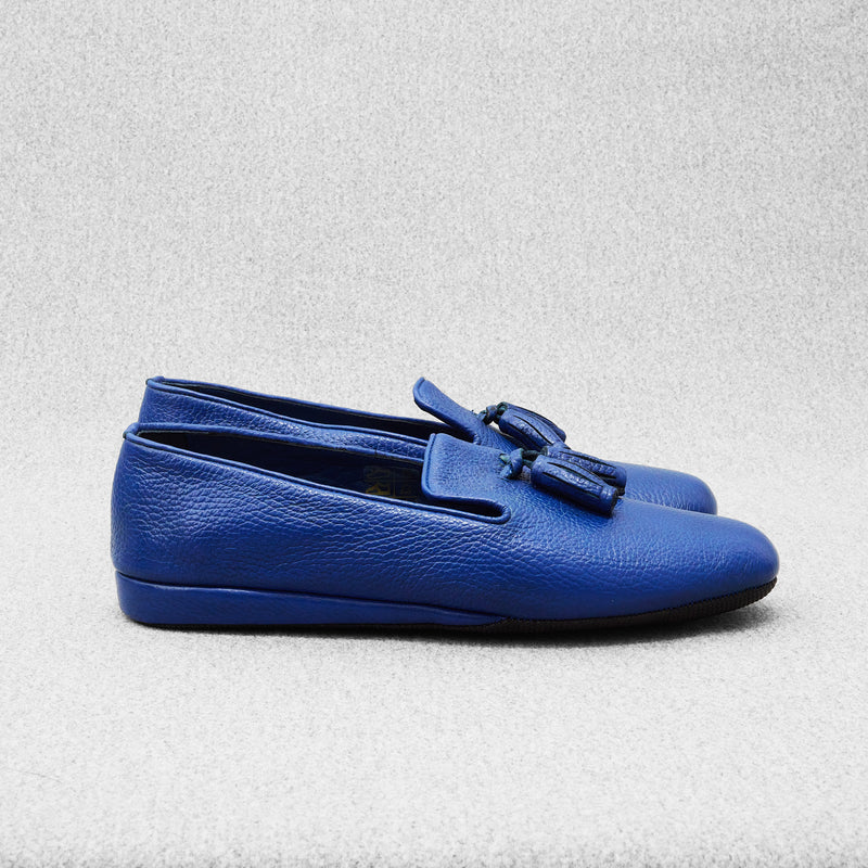 Royal Blue - Slippers - Grained Leather