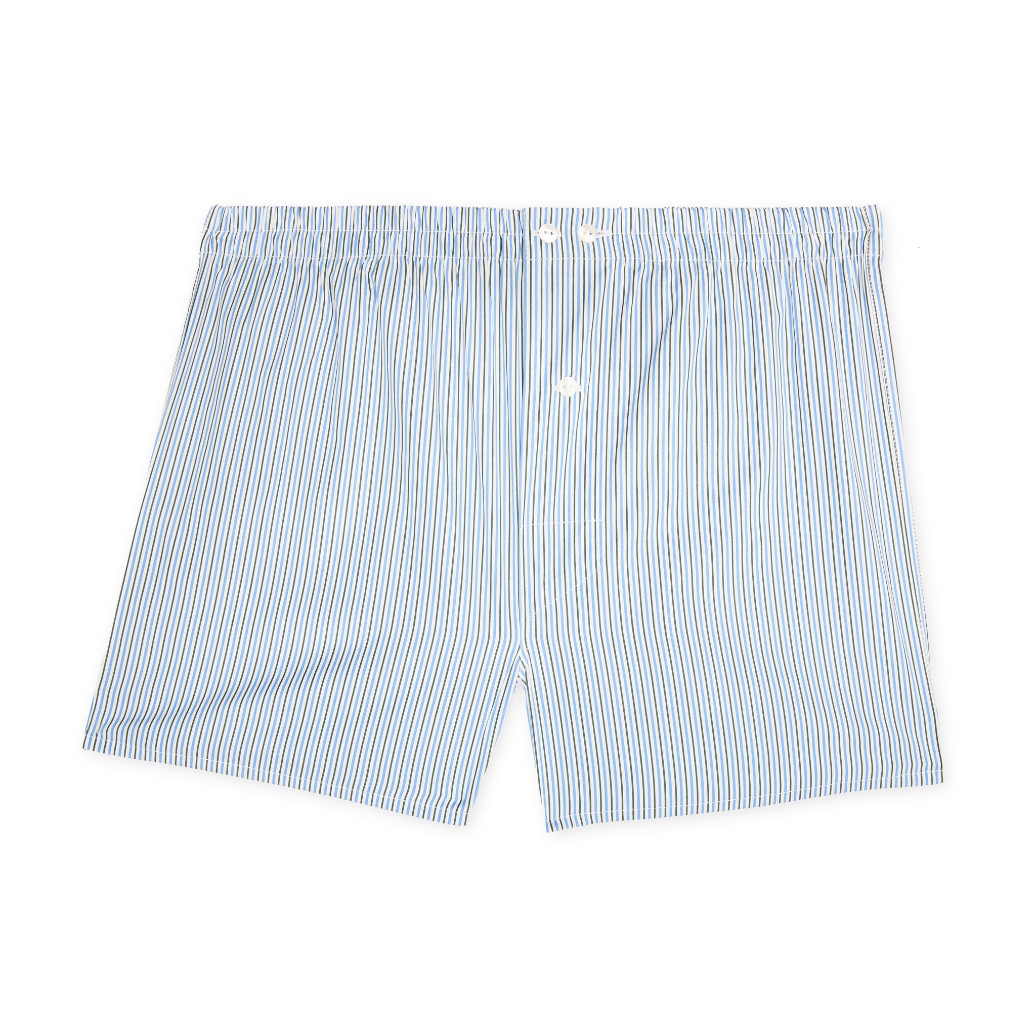Boxerhorts Himmelblau & Grün - Streifen - Baumwolle