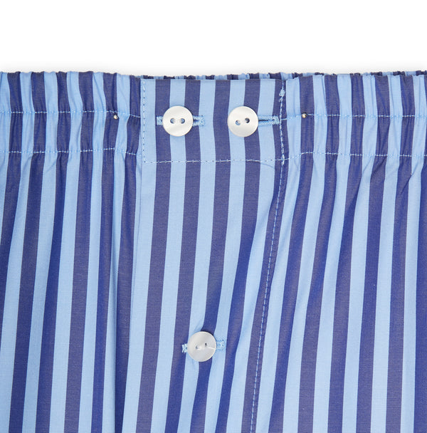 Caleçon marine et ciel - Motif Transat - Coton