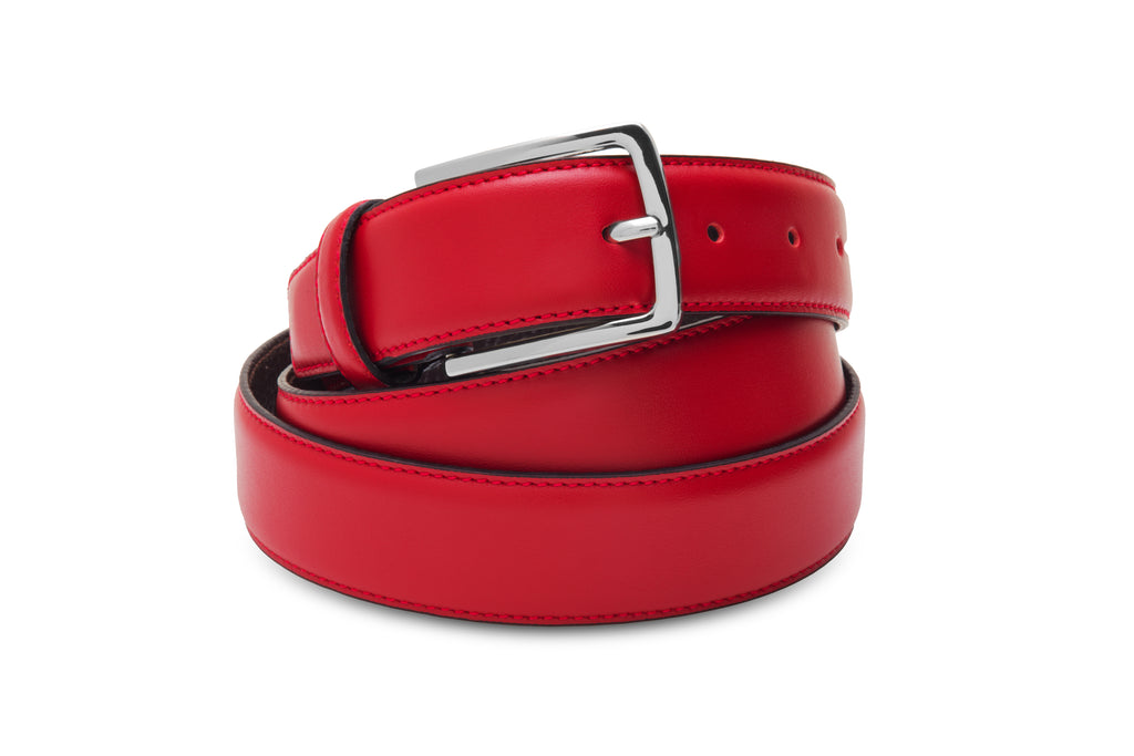 Red calfskin belt - Mazarin – Mes Chaussettes Rouges display picture 3