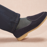 Marine & Mintgrün - Hahnentritt - Fil d'Écosse Baumwolle