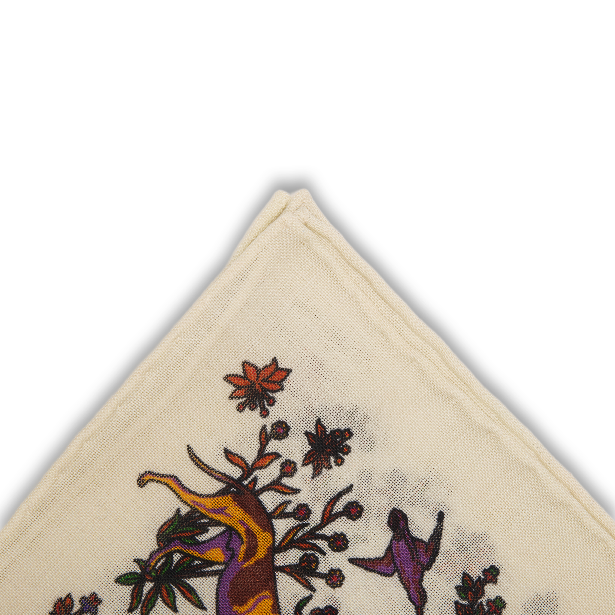 Einstecktuch beige und bordeaux - Tiermotiv - Wolle & Seide