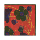 Pochette Orange & Kaki - Motif Art Nouveau - Laine & Soie