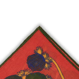 Pochette Orange & Kaki - Motif Art Nouveau - Laine & Soie
