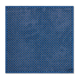 Pochette Bleu nuit, marine & marron - Motif Floral - Laine & Soie