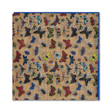 Pochette multicolore - Motif papillons - Laine & Soie