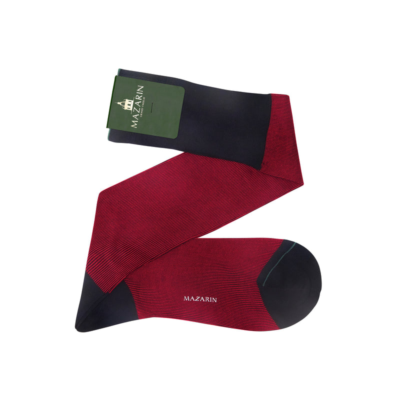 Red & Navy Blue - Cotton Lisle