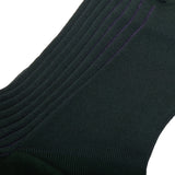 Academy Green & Aubergine - Cotton Lisle